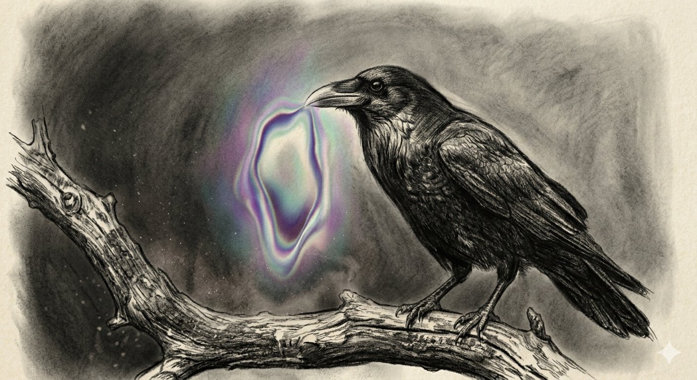 Corvo contemplando o nômeno — símbolo da Noumeno Editora